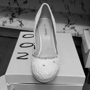 White wedding shoes